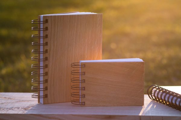 zápisník, denník, zošit drevený